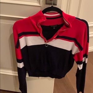 Zip up crop top